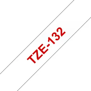 Taśma Brother TZe-132 TZe132 12mm czerwony/przeźroczysty do serii P-Touch