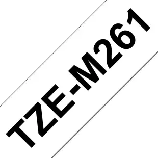 Taśma Brother TZe-M261 TZeM261 matowa, czarny na białym tle, 36mm