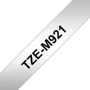 Taśma Brother TZe-M921 TZeM921 metaliczna, czarny na srebrnym tle, 9mm