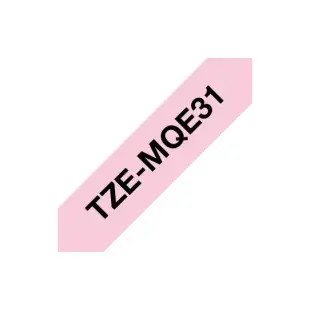 Taśma pastelowa Brother TZe-MQE31 TZeMQE31 czarny na różowym tle, 12mm