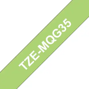 Taśma Brother TZe-MQG35 TZe-MQG35 matowa, biały na limonkowym tle, 12mm