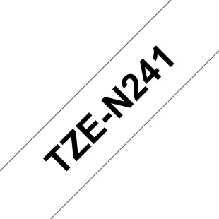 Taśma Brother TZe-N241 TZeN241 nielaminowana, czarny na białym tle, 18mm