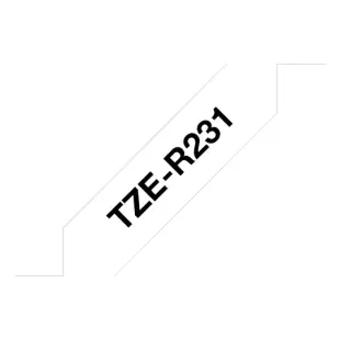 Taśma wstążkowa Brother TZe-R231 TZeR231 czarny na białym tle, 12mm