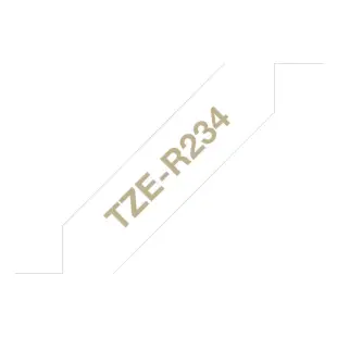Taśma wstążkowa Brother TZe-R234 TZeR234 złoty na białym tle, 12mm