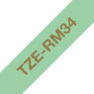 Taśma wstążkowa Brother TZe-RM34 TZERM34 złoty na jasnozielonym tle, 12mm