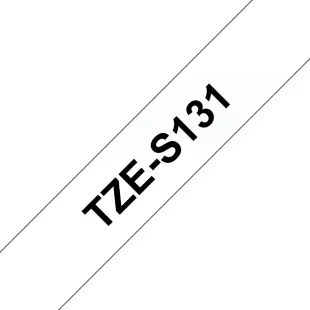 Taśma Brother TZe-S131 TZeS131 mocny klej, czarny na przeźroczystym tle, 12mm