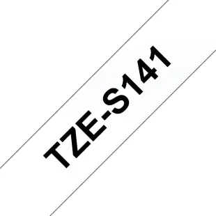 Taśma Brother TZe-S141 TZeS141 mocny klej, czarny na przeźroczystym tle,18mm