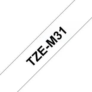 Taśma Brother TZe-M31 TZeM31 matowa, czarny na przeźroczystym tle, 12mm