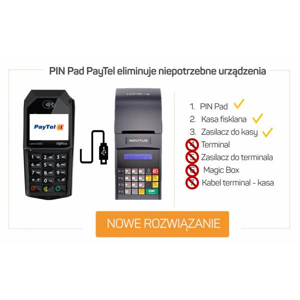 PIN PAD PAYTEL - system płatniczy dla kas online NOVITUS i ELZAB