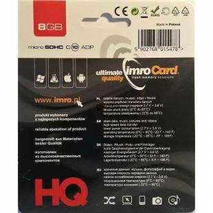Zestaw kart pamięci IMRO 10/8G ADP (8GB; Class 10; + adapter)-1164299