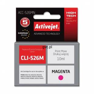 Tusz Activejet ACC-526MN (zamiennik Canon CLI-526M; Supreme; 10 ml; czerwony)-1434697