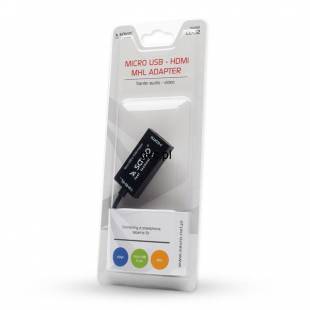 Adapter SAVIO cl-32 (MHL, Micro USB M - HDMI F; 0,10m; kolor czarny)-1517276