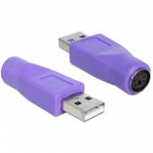 Adapter DELOCK 65461 (USB 2.0 M - PS/2 F; kolor fioletowy)-905512
