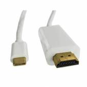 Kabel Qoltec 50414 (USB typu C M - HDMI M; 1m; kolor biały)-905944