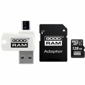 Karta pamięci z adapterem i czytnikiem kart GoodRam All in one M1A4-1280R12 (128GB; Class 10; Adapter, Czytnik kart Micr