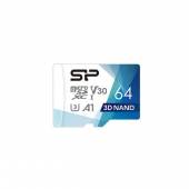 Karta pamięci Silicon Power microSDXC Superior Pro 64GB V30 UHS-1 U3 A1 + ADAPTER microSD-SD (SP064GBSTXDU3V20AB)