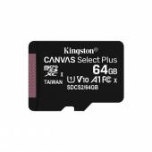 Karta pamięci z adapterem Kingston Canvas Select Plus SDCS2/64GB (64GB; Class 10, Class U1, V10; + adapter)-1429855