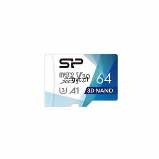 Karta pamięci Silicon Power microSDXC Superior Pro 64GB V30 UHS-1 U3 A1 + ADAPTER microSD-SD (SP064GBSTXDU3V20AB)