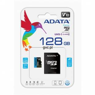 Karta pamięci z adapterem ADATA Premier AUSDX128GUICL10A1-RA1 (128GB; Class 10; + adapter)-2179392