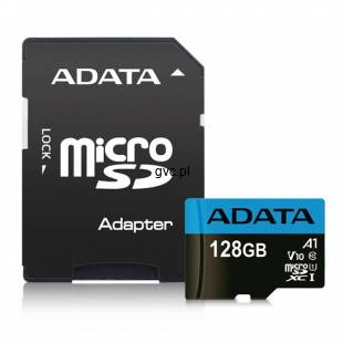 Karta pamięci z adapterem ADATA Premier AUSDX128GUICL10A1-RA1 (128GB; Class 10; + adapter)-2179391