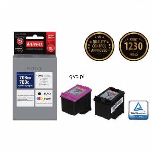 Tusz Activejet AH-M703RX (zamiennik HP 703 CD887AE, CD888AE; Premium; 1 x 20 ml, 1 x 21 ml; czarny, kolor)-2198624