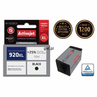 Tusz Activejet AH-920BCX (zamiennik HP 920XL CD975AE; Premium; 50 ml; czarny)-2198230