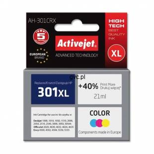Tusz Activejet AH-301CRX (zamiennik HP 301XL CH564EE; Premium; 21 ml; kolor)-1435026