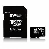 Karta pamięci Silicon Power microSDHC Elite 8GB CL10 UHS-1 (U1) + ADAPTER microSD-SD (SP008GBSTHBU1V10SP)