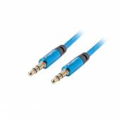 Kabel Lanberg Premium CA-MJMJ-10CU-0010-BL (Jack 3,5 mm M - Jack stereo 3,5 mm M; 1m; kolor niebieski)-1003039