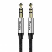 Kabel Baseus CAM30-BS1 (Jack 3,5 mm - Jack 3,5 mm ; 1m; kolor czarno-srebrny)-1124213