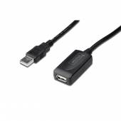Kabel DIGITUS DA-73101 (USB M - USB F; 15m; kolor czarny)-904682