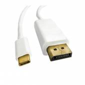 Kabel Qoltec 50412 (USB typu C M - DisplayPort M; 1m; kolor biały)-905943