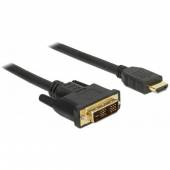 Kabel DELOCK 85583 (DVI-D (Single link) M - HDMI M; 1,5m; kolor czarny)-905526